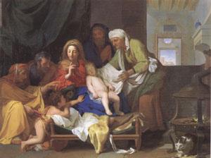 Brun, Charles Le Holy Family with the Infant Jesus Asleep (mk05) oil painting picture